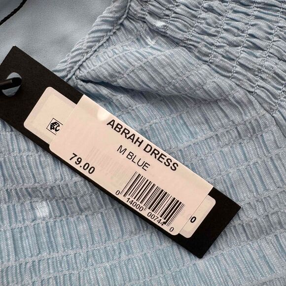 NWT Steve Madden Blue Short Sleeve Gathered Neckline Tiered Skirt Abrah Dress M - Picture 10 of 15